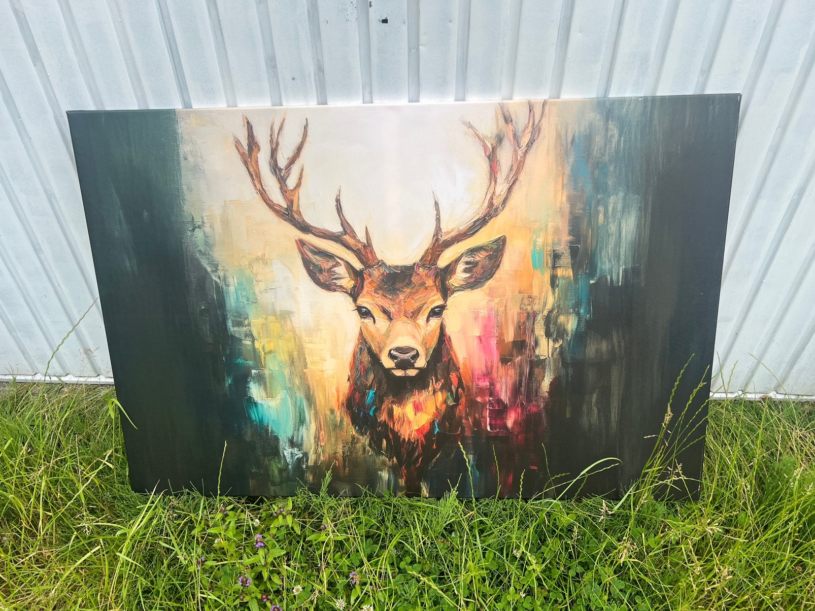 Canvas hert / kleur xl afhaal €5,-, Ophalen, Zo goed als nieuw, Schilderij, 100 tot 125 cm