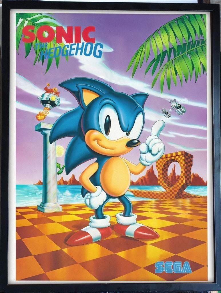 [videogame Poster in Frame] Sonic the Hedgehog SEGA, Verzenden, Nieuw, A1 t/m A3, Film en Tv