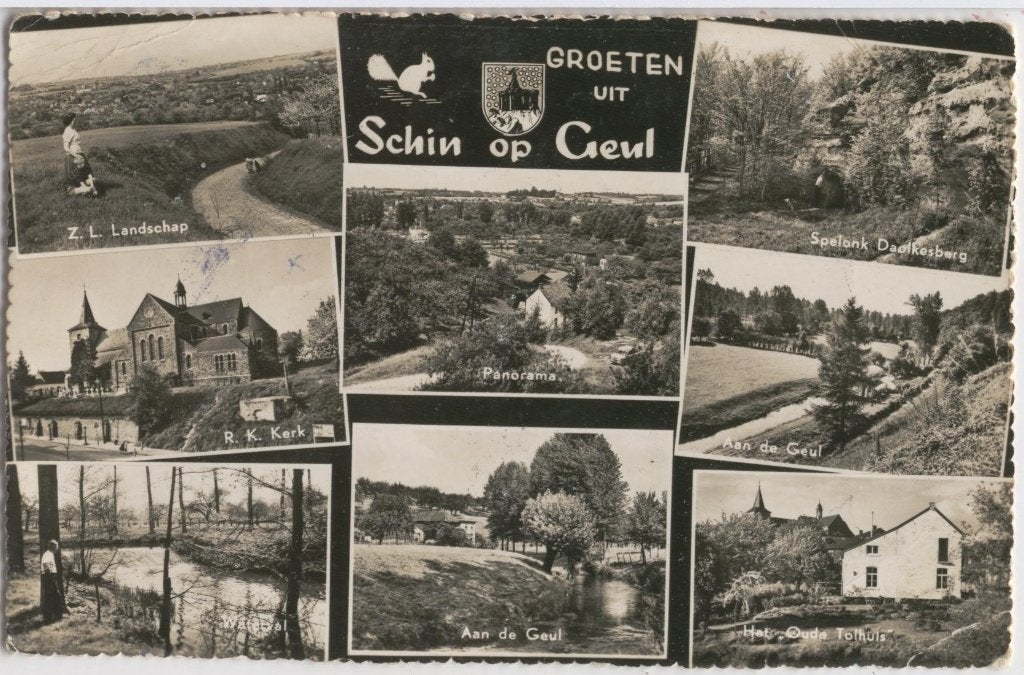Schin op Geul  8 luik Groeten uit 1960, Verzenden, 1940 tot 1960, Gelopen, Limburg