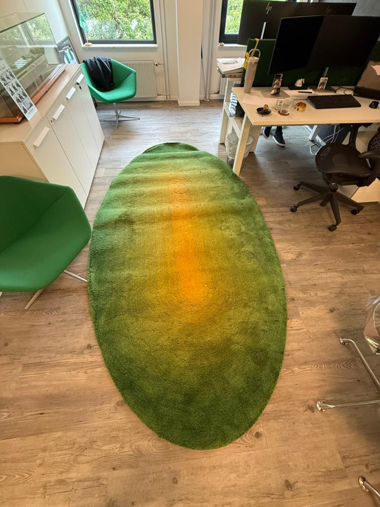 Carpet sign ovaal tapijt in groen, Ophalen, 150 tot 200 cm, 200 cm of meer, Ovaal