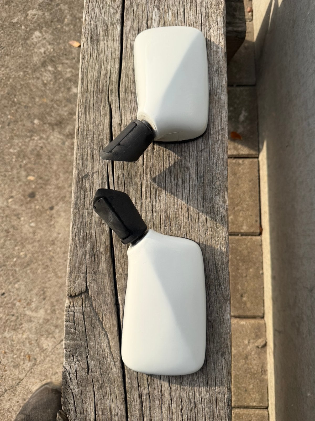 Set spiegels wit voor de classic mini zeer netjes, Ophalen, Gebruikt, Mini