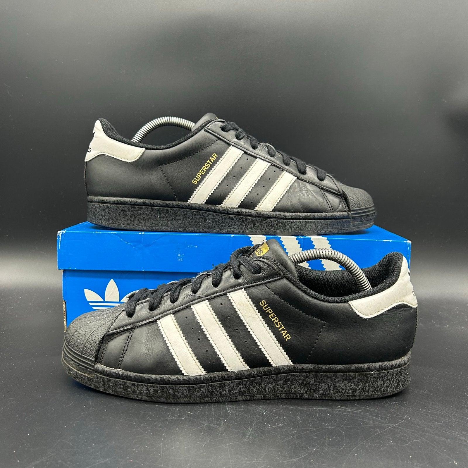 Adidas Superstar Sneakers Zwart Maat 42 2/3, Zwart, Ophalen of Verzenden, Sneakers of Gympen, Gedragen