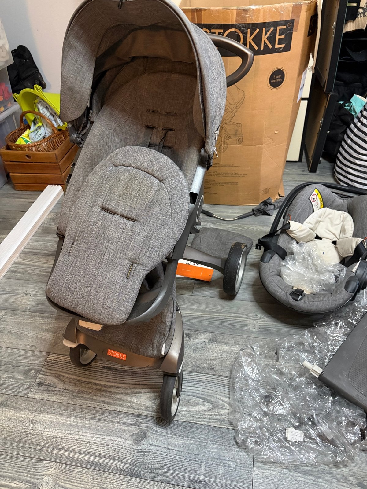 Complete Stokke kinderwagen set met Maxi-Cosi en accessoires, Overige merken, Gebruikt, Ophalen of Verzenden, Combiwagen