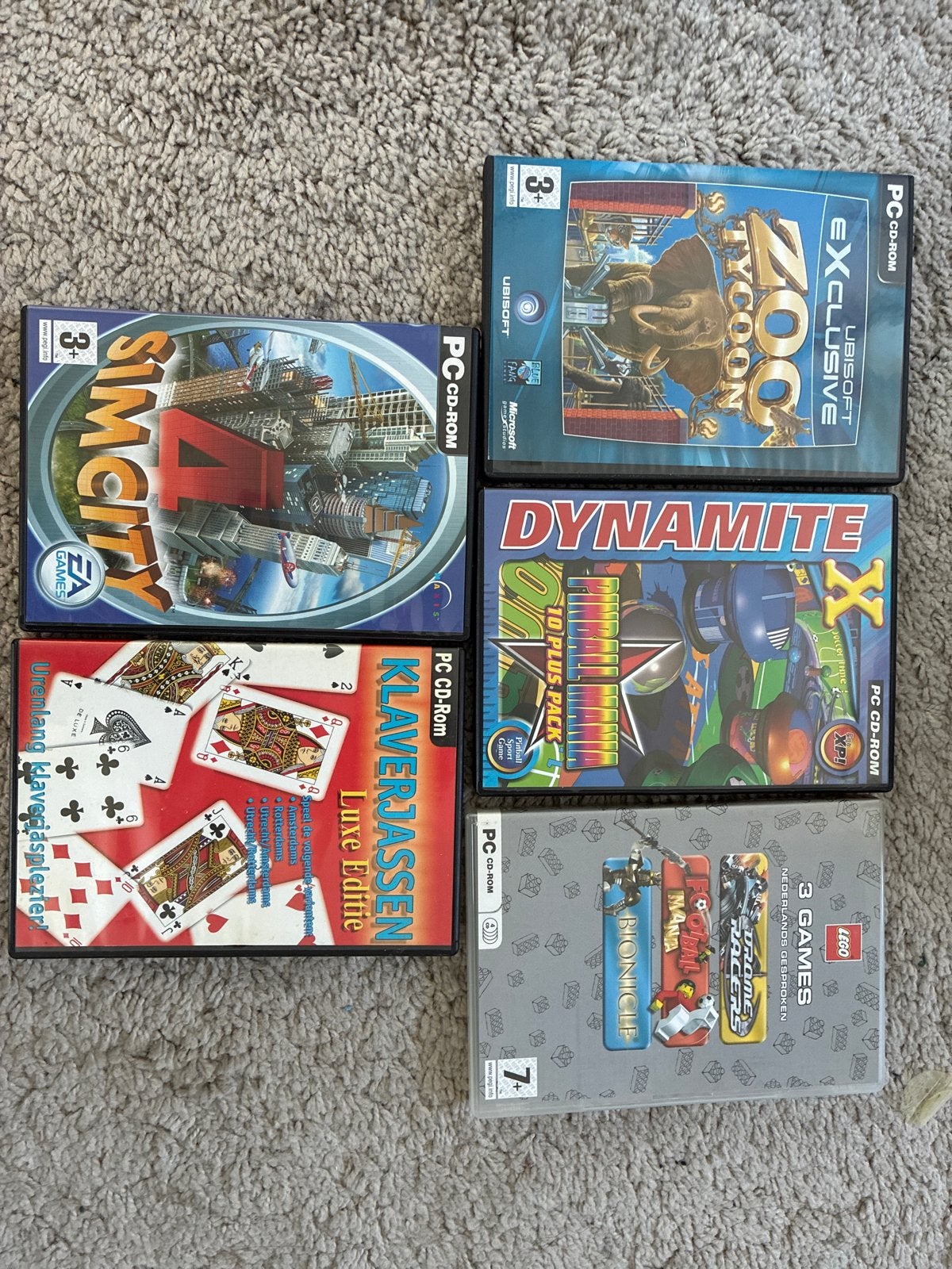 PC CD-ROM Games: SimCity 4, Zoo Tycoon, Dynamite, Klaverjass, Spelcomputers en Games, Gebruikt, 1 speler, Ophalen of Verzenden