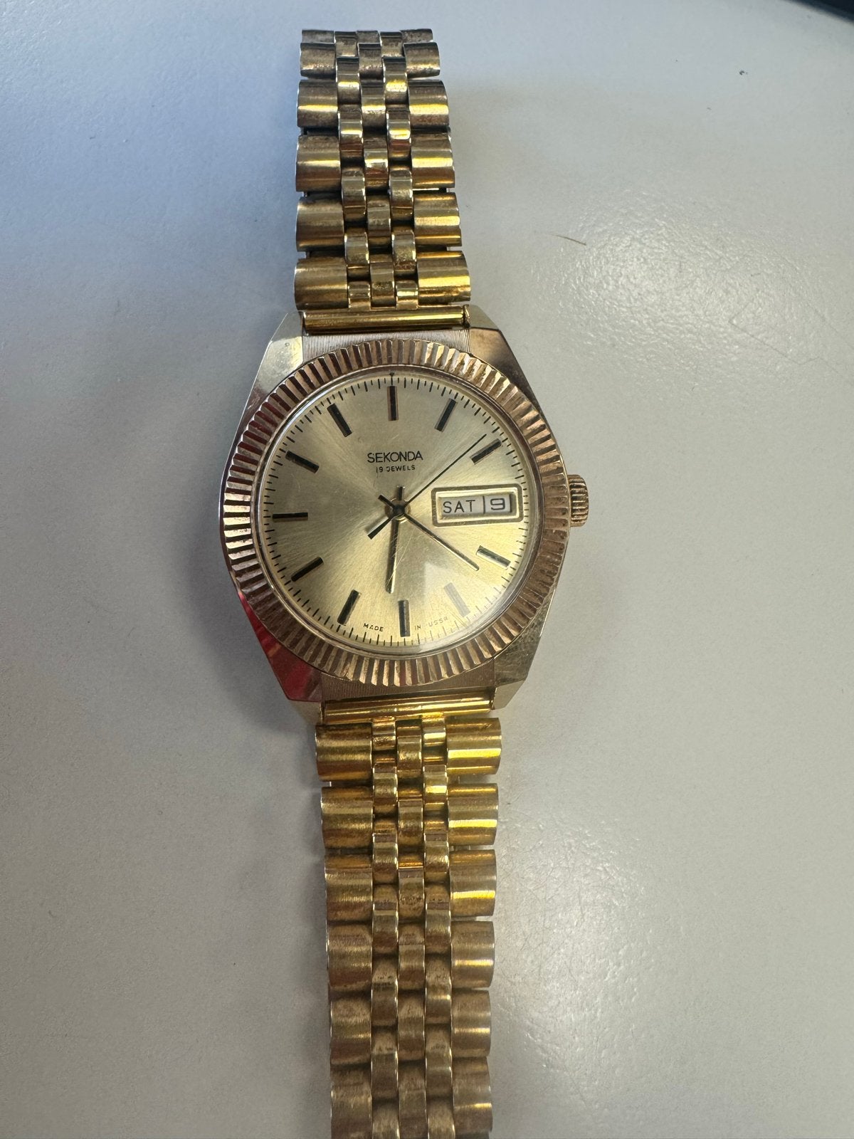 Gouden Sekonda Polshorloge - Vintage Stijl, Gebruikt, Polshorloge, Goud, Ophalen