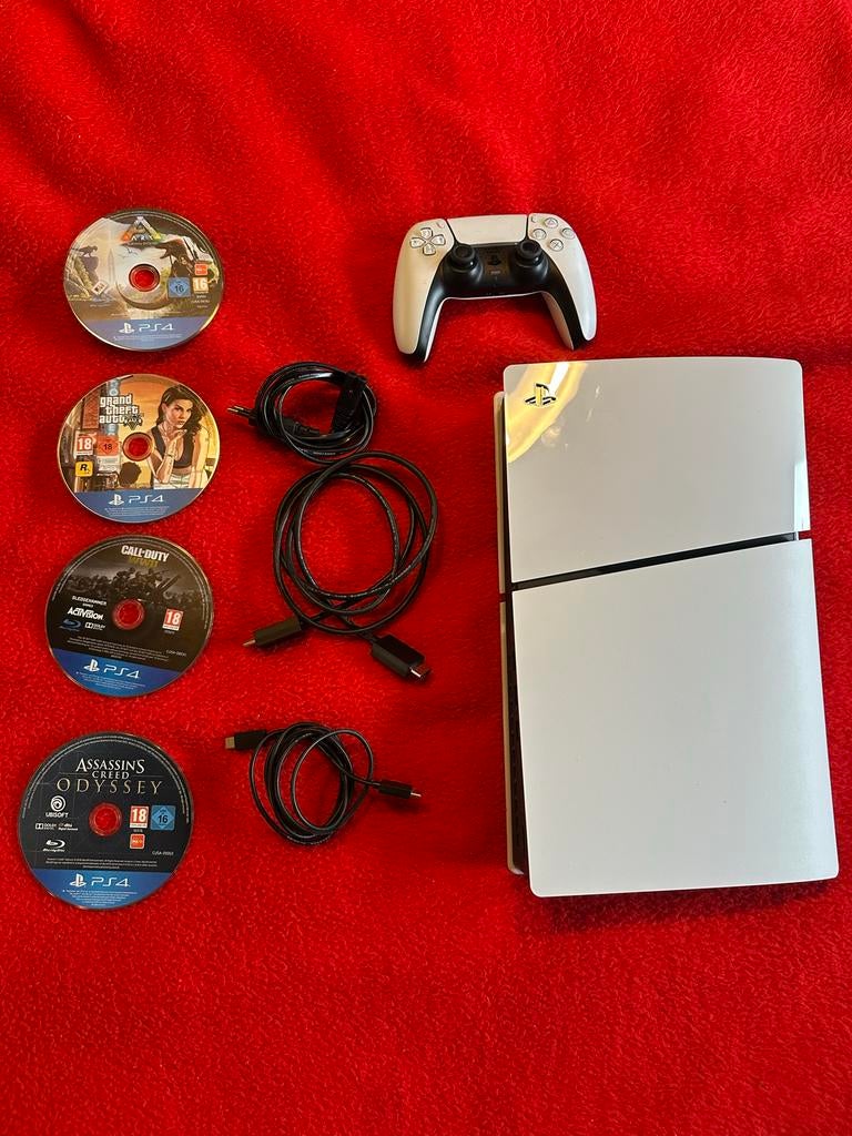 PS5 Digitale Editie met PS4 Games (voor disk-compatibele con, Online, Vanaf 18 jaar, 1 speler, Zo goed als nieuw