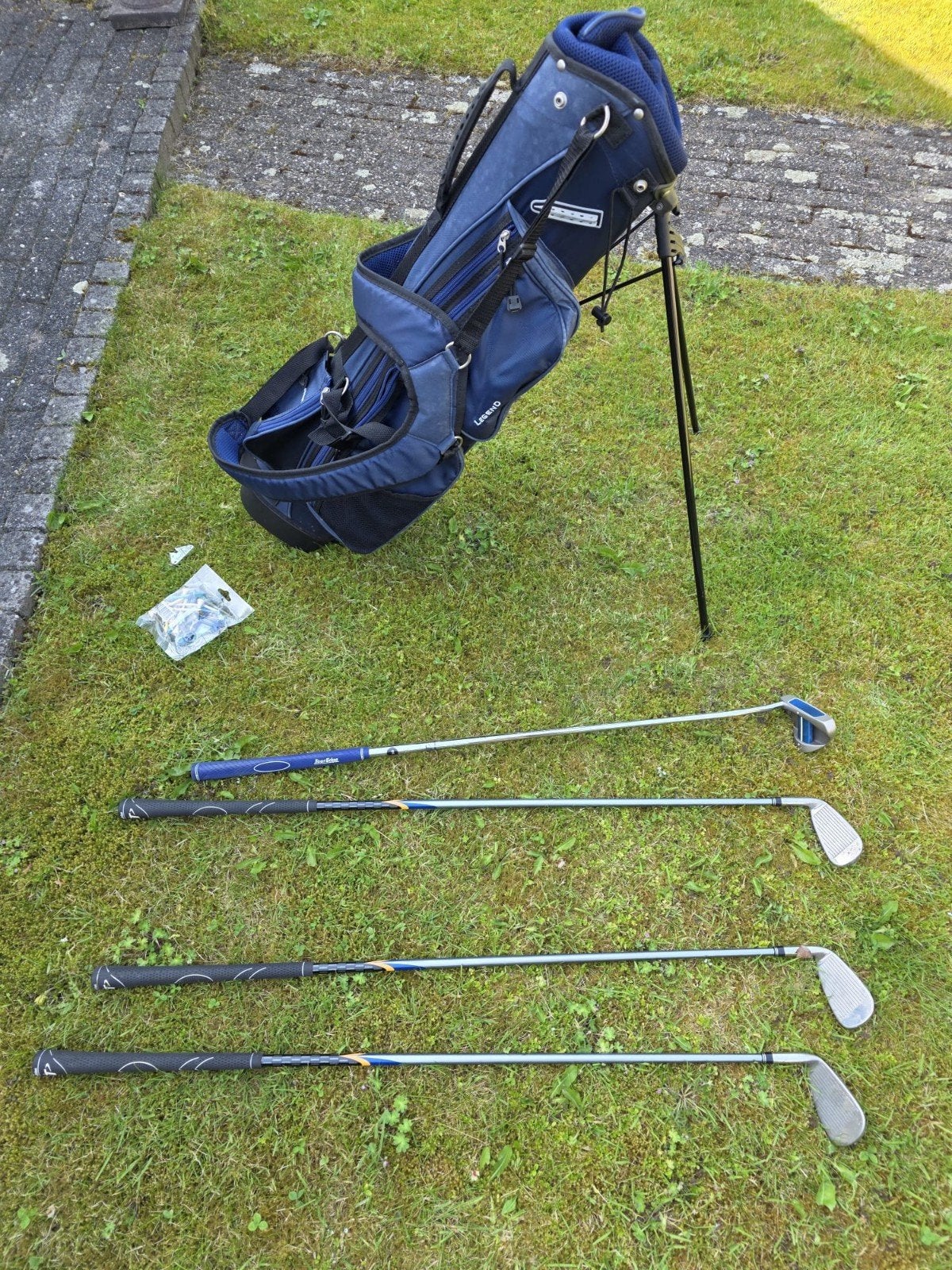 Golfset: Golftas met 4 clubs en accessoires, Ophalen of Verzenden, Gebruikt, Set, Overige merken
