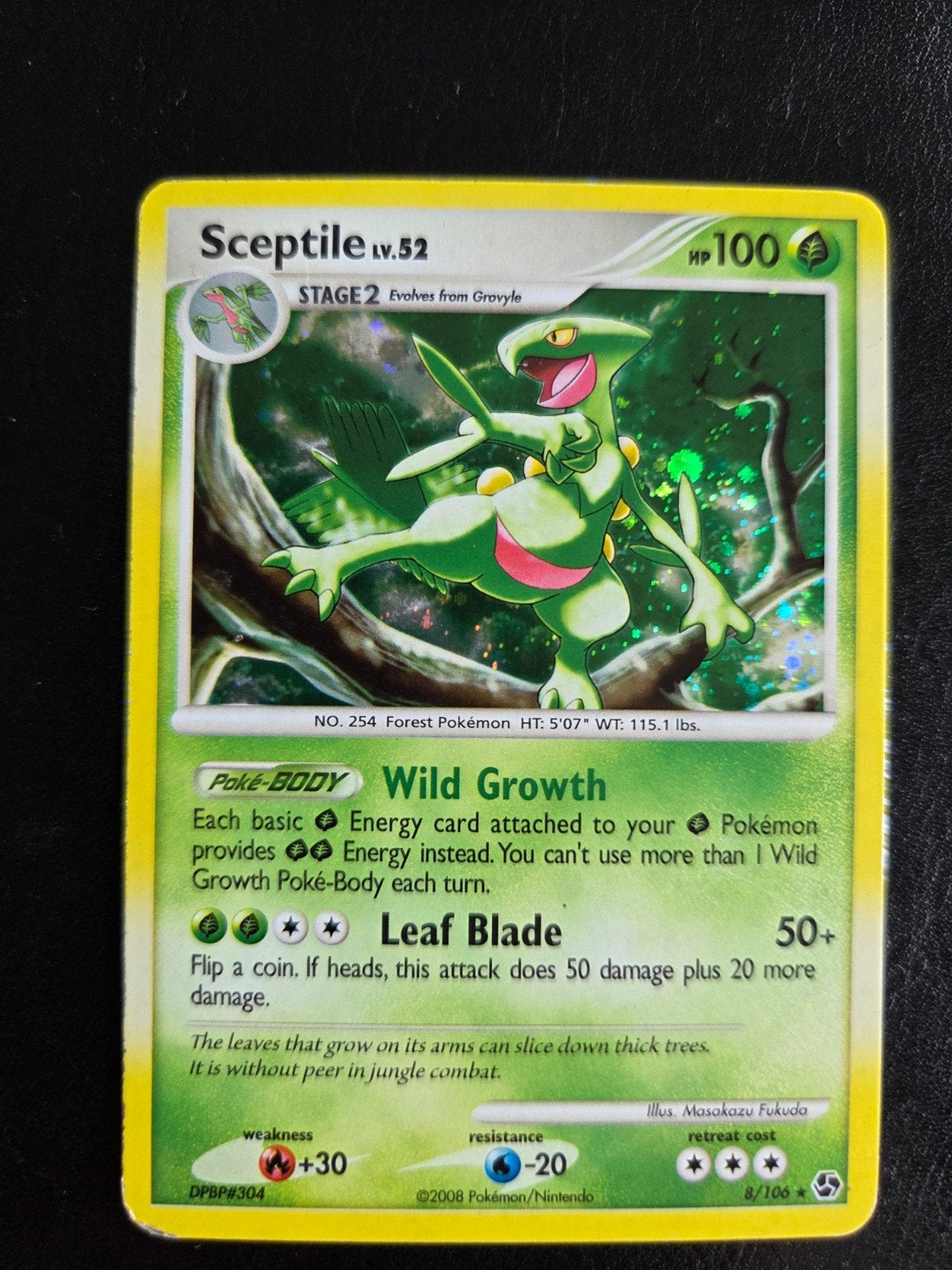 Pokémon Kaart Sceptile LV.52 Holo DPBP#304, Ophalen of Verzenden, Gebruikt, Losse kaart, Foil