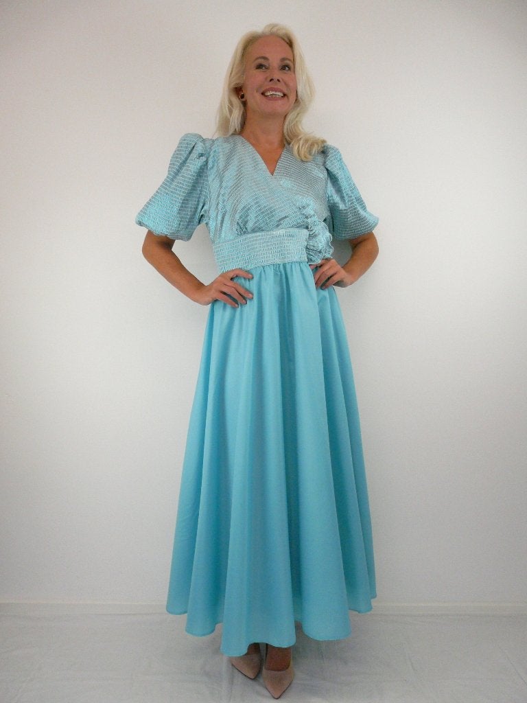 *Abfab Vintage Lichtblauwe Prinsessenjurk 40*, Maat 38/40 (M), Blauw, Hopfner modell, Ophalen of Verzenden