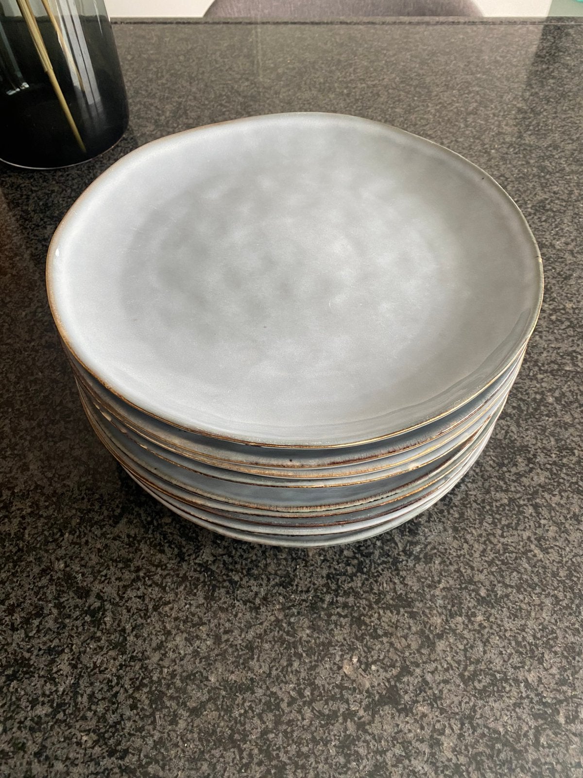 9 dinerborden Toscane lichtblauw 28 CM, Huis en Inrichting, Ophalen, Zo goed als nieuw, Bord(en), Overige stijlen