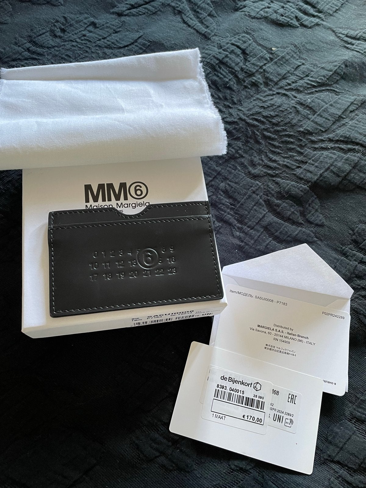 MM6 Maison Margiela Kaarthouder Zwart Leer Nieuw, Overige merken, Zwart, Nieuw, Ophalen of Verzenden