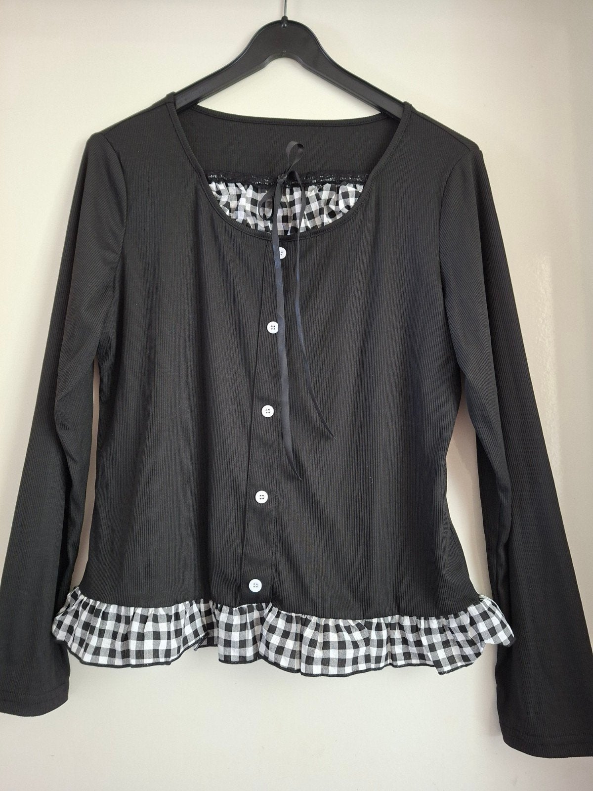 dameskleding top zwart /wit ruit mt XL nieuw, Zwart, Maat 46/48 (XL) of groter, Ophalen of Verzenden, Zo goed als nieuw