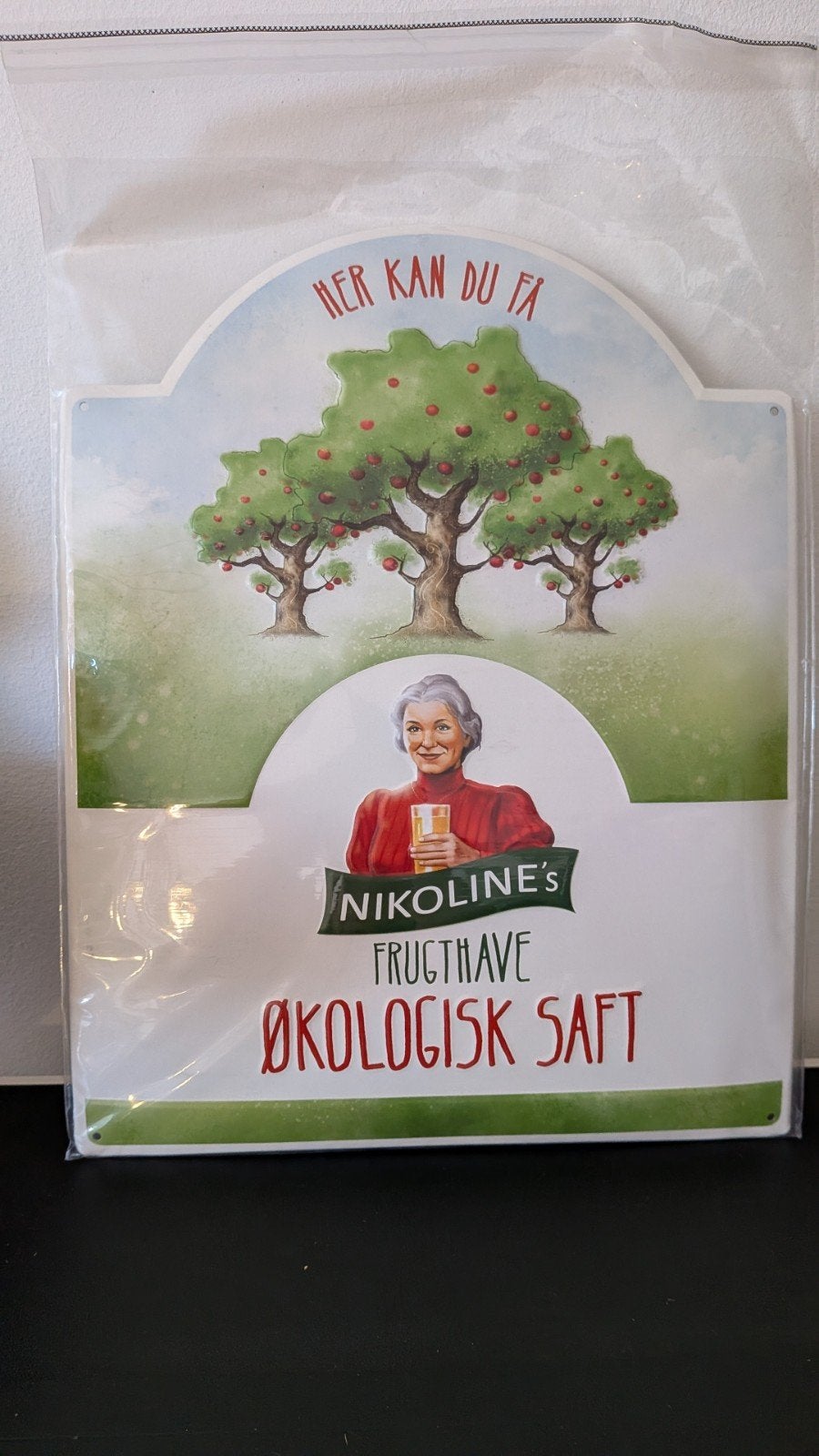Nikoline's Frugthave Økologisk Saft Reclamebord, Ophalen of Verzenden