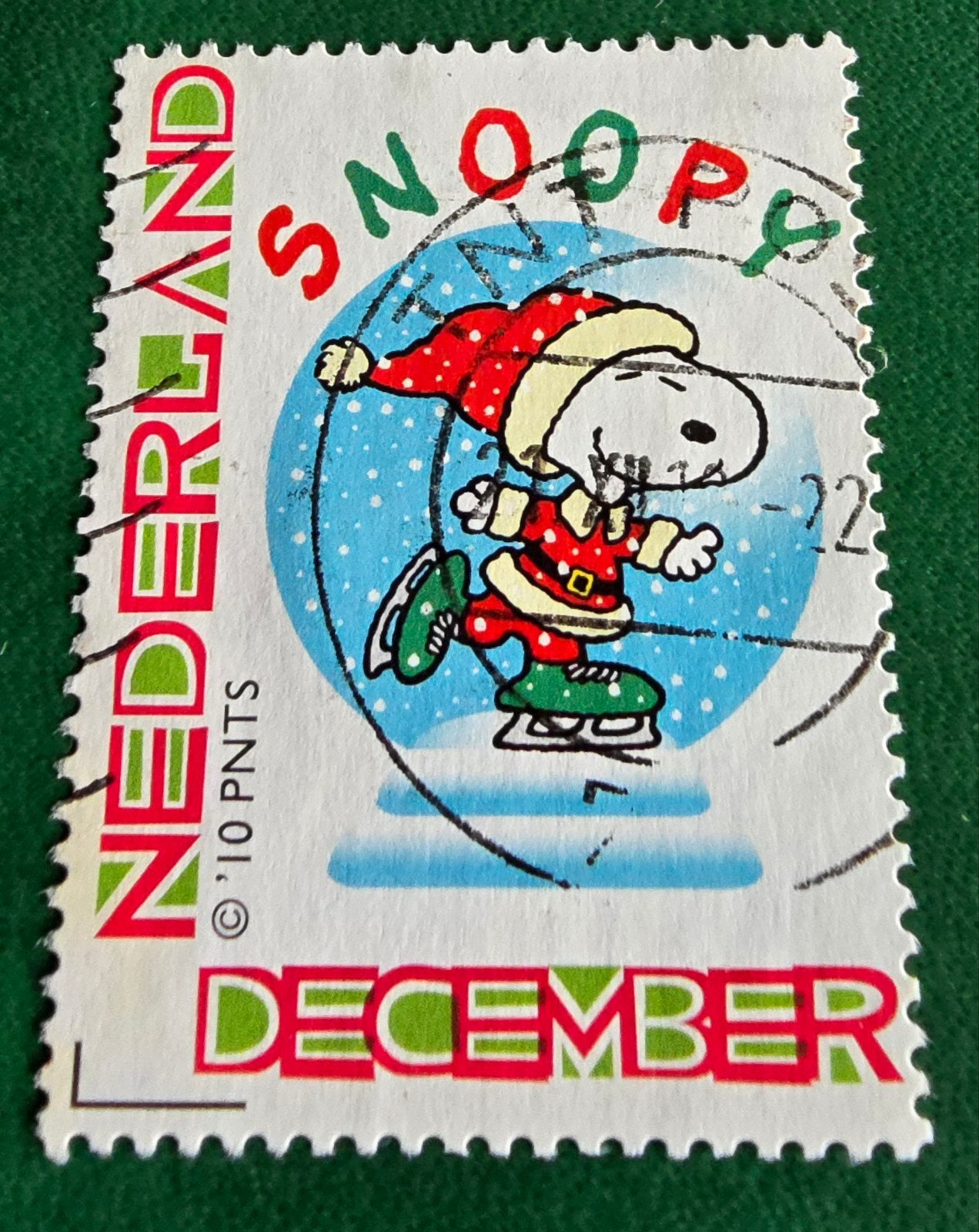 Kv217 Snoopy Schaatsen persoonlijke  December '10, Postzegels en Munten, Ophalen of Verzenden, Na 1940, Gestempeld