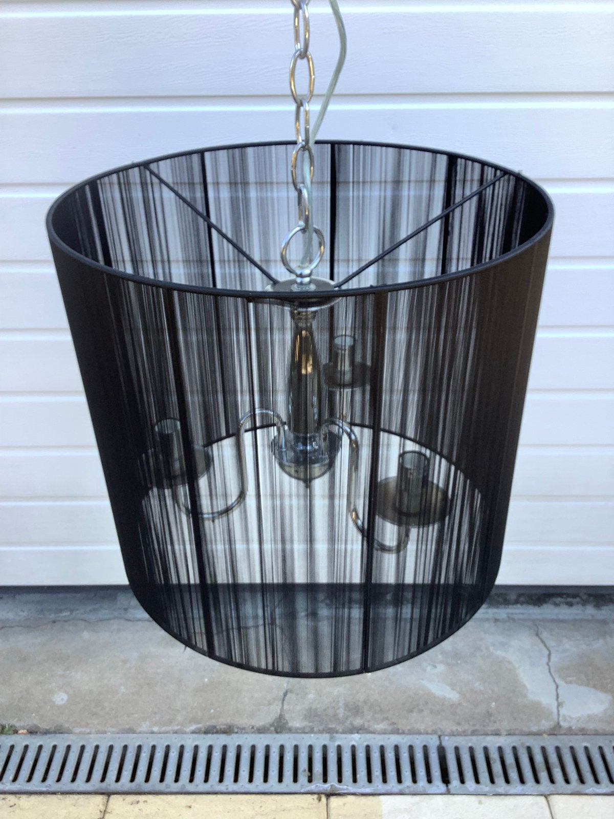 Zwarte kroonluchter lamp met kap hanglamp, Ophalen, Gebruikt