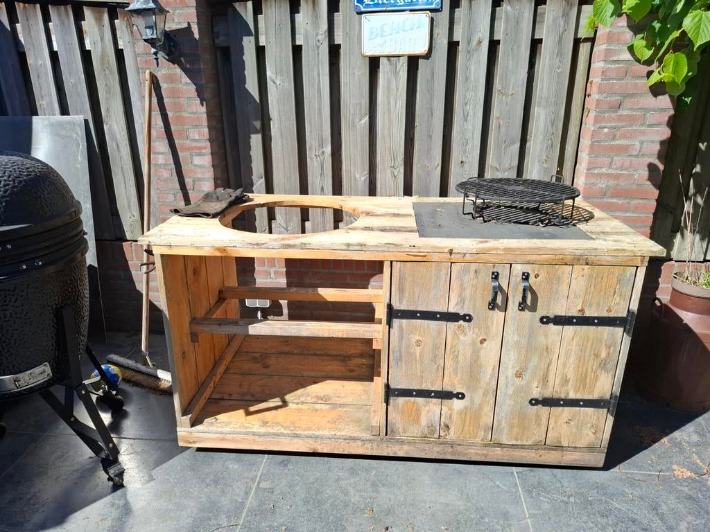Buitenkeuken voor Kamado (Bastard Large), Ophalen of Verzenden, Gebruikt, Houtskool, Vrijstaand