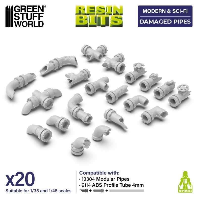Damaged Pipes 1:48-1:35 13303 Scenery Wargames, Verzenden, Spanje, GSW, Info@sceneryenzo.nl