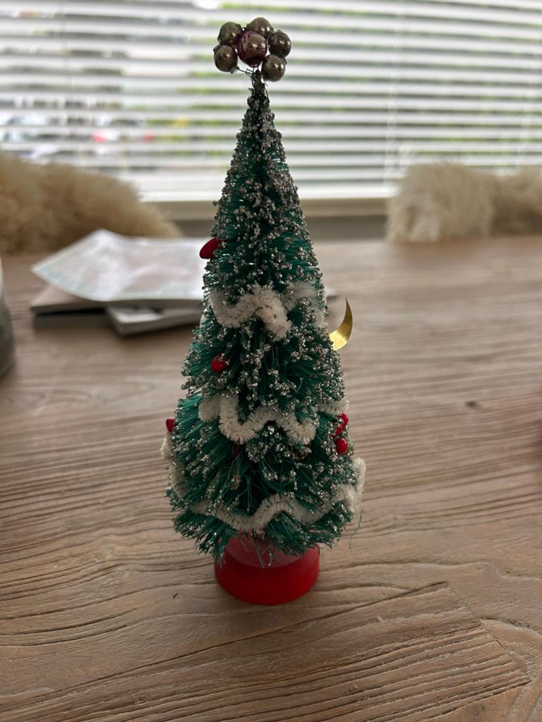 Vintage jaren 60 borstel kerstboom, Diversen, Kerst, Ophalen of Verzenden, Gebruikt