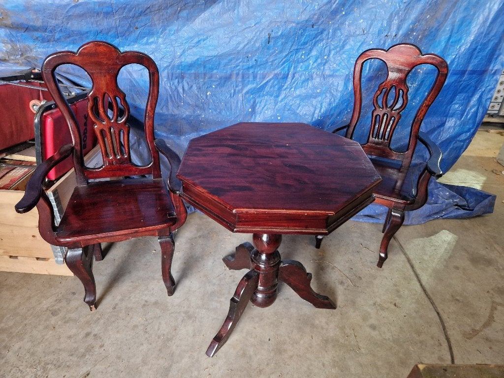 Mooie set koloniale stijl stoelen met tafel, Antiek en Kunst, Ophalen