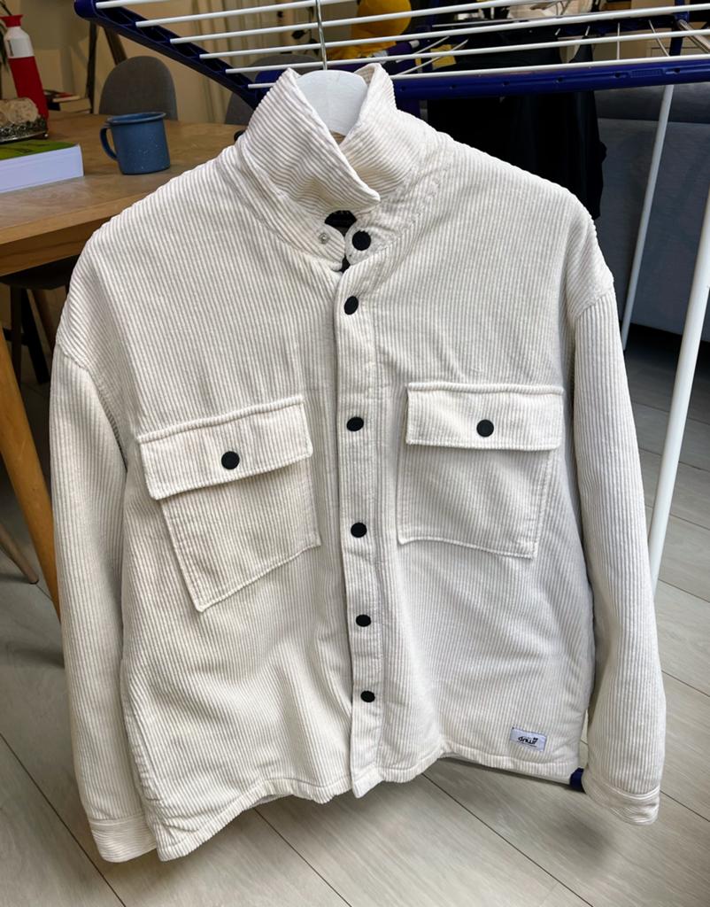 ZARA Cream Padded Corduroy Overshirt Jacket - Size M, Ophalen of Verzenden, Zo goed als nieuw, Maat 48/50 (M)