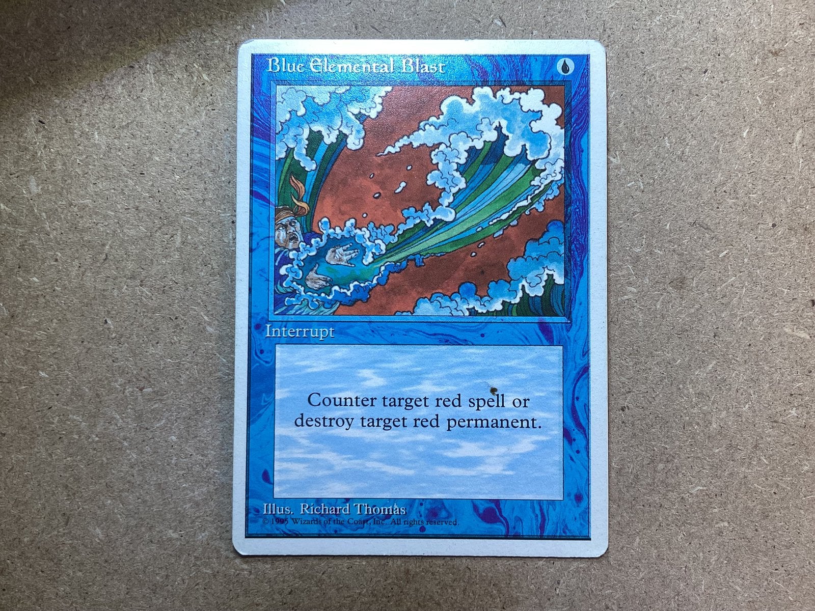1x Blue Elemental Blast (Light Played), Ophalen of Verzenden, Gebruikt, Losse kaart