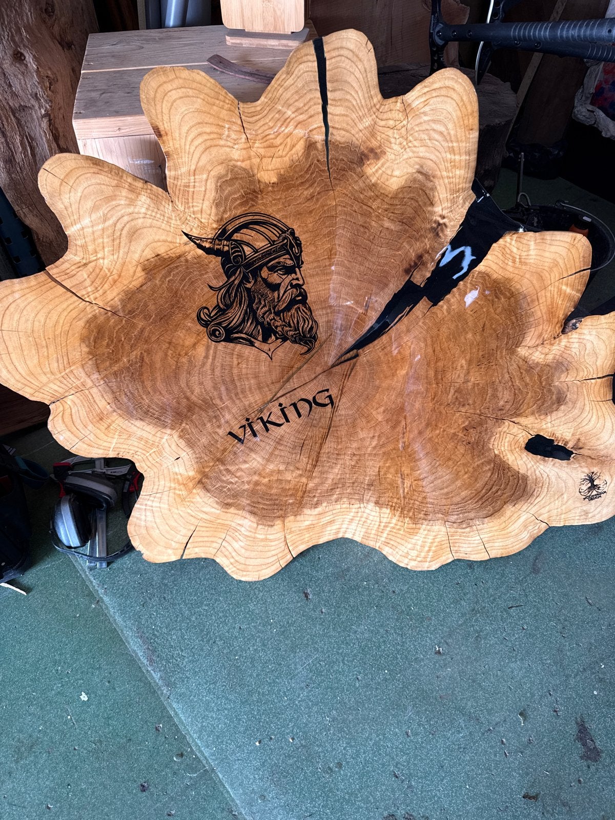 Unieke Viking Houten Salontafel - Handgemaakt, Minder dan 45 cm, Nieuw, Ophalen of Verzenden, 75 cm of meer