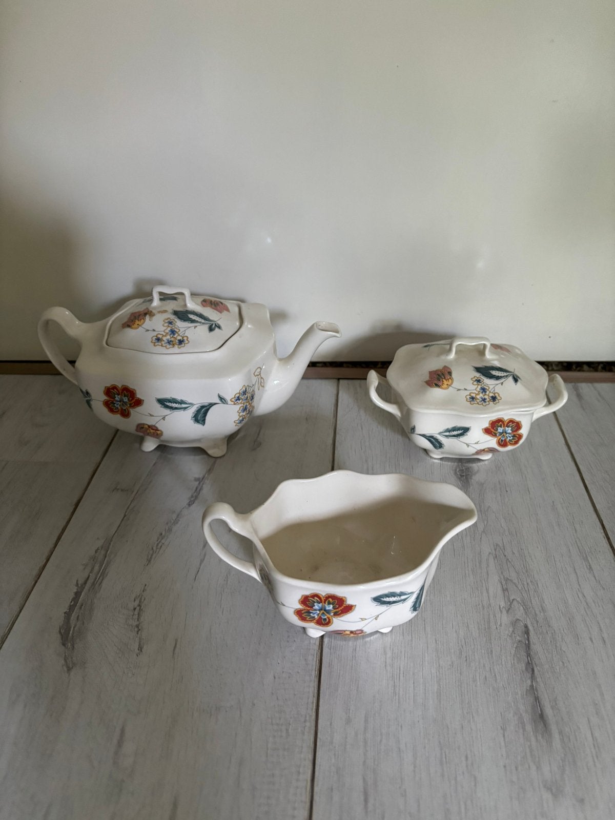 Vintage Engelse Theeset – 3-delig, Antiek en Kunst, Antiek | Servies compleet, Ophalen of Verzenden