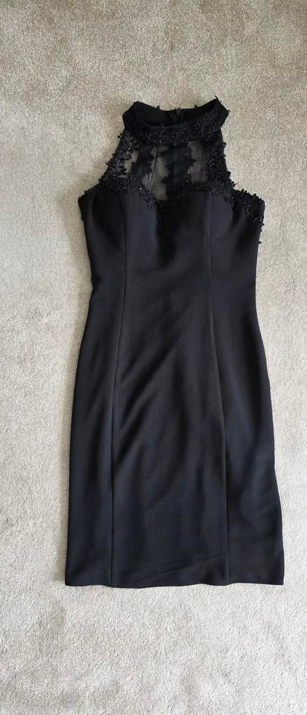 Zwarte avondjurk / baljurk, Kleding | Dames, Verzenden, Zwart, Zo goed als nieuw, Knielengte