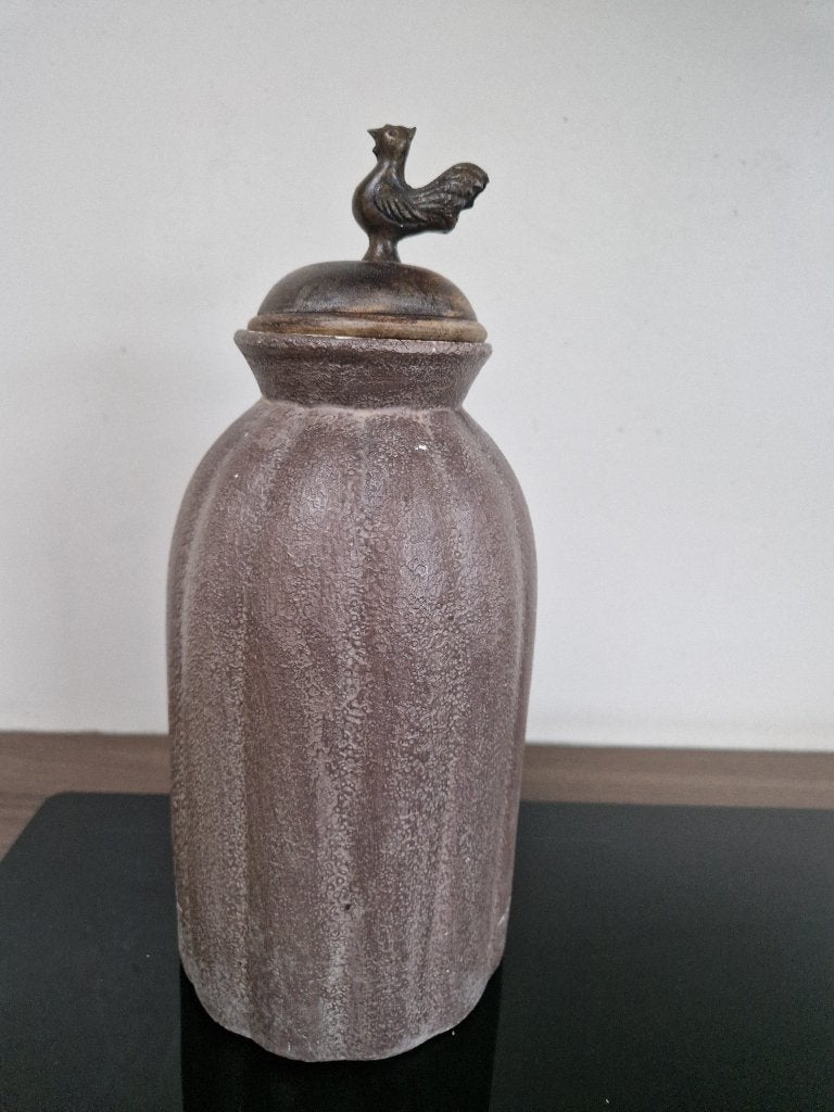 mooie gave aardewerk pot met deksel, Antiek en Kunst, Antiek | Keramiek en Aardewerk, Ophalen of Verzenden
