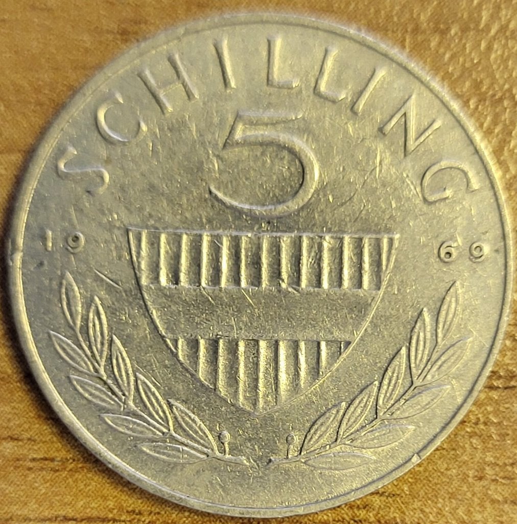 OOSTENRIJK 5 schilling 1969 KM#2889a FINE., Ophalen of Verzenden, Oostenrijk, Losse munt
