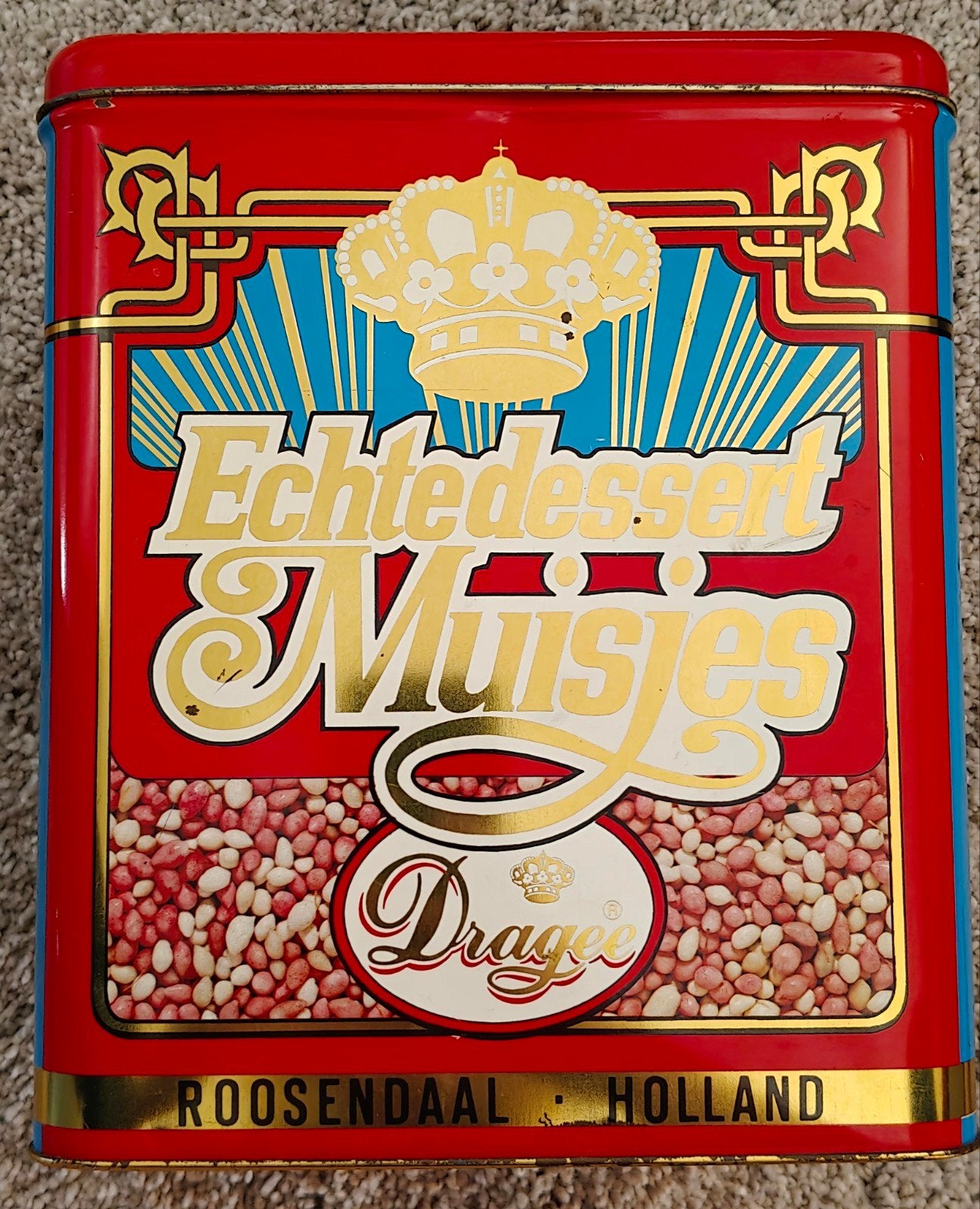 Vintage Dragee Echte Dessert Muisjes Blik - Roosendaal Holla, Ophalen of Verzenden, Gebruikt, Overige, Overige merken