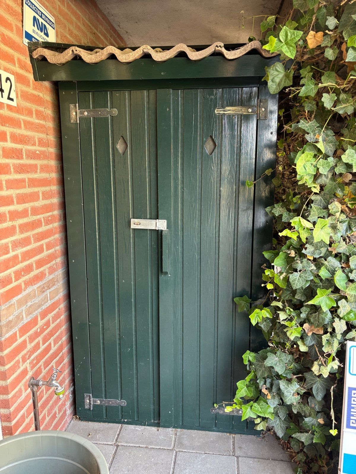 Houten Berging/Kast - Groen, Ophalen, Gebruikt, Hout, Overige typen