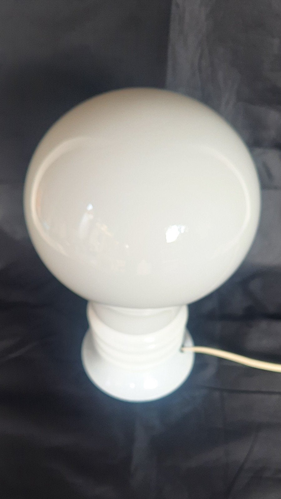 Tafellamp bolvormig jaren 70, lees de beschrijving, Wit, Ophalen of Verzenden, Glas, Sfeerlamp