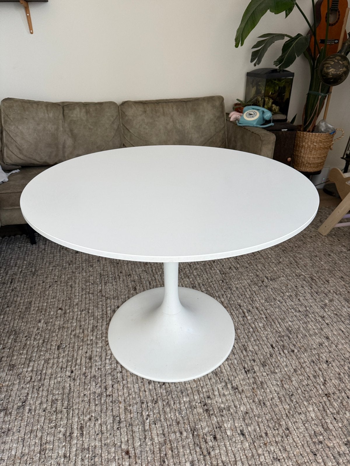 Ronde tafel IKEA Docksta wit, Huis en Inrichting, Ophalen, Gebruikt