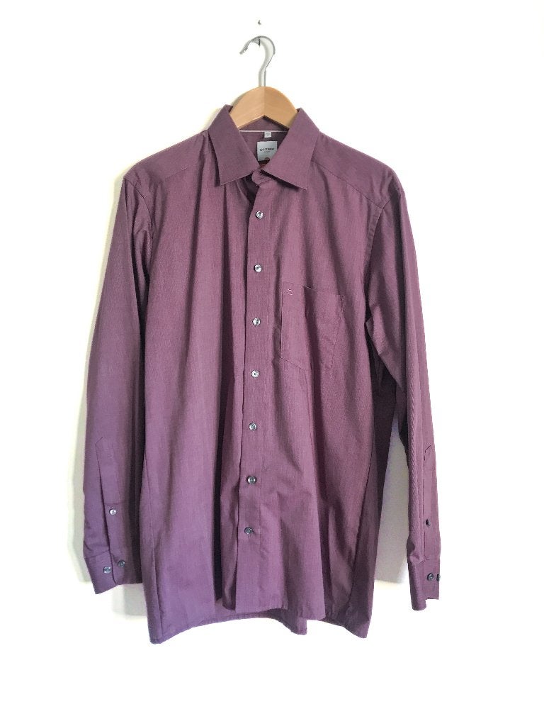 Overhemd Olymp Maat 42 aubergine, Kleding | Heren, Overhemden, Paars, Ophalen of Verzenden, Zo goed als nieuw, Halswijdte 41/42 (L)