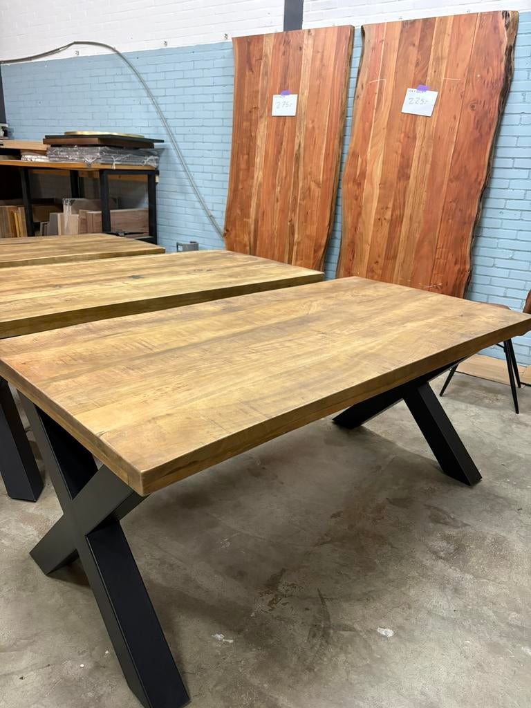 Mangohouten eettafel 180x90 cm - Ex showmodel, Huis en Inrichting, Zo goed als nieuw, 150 tot 200 cm, Vier personen, Rechthoekig