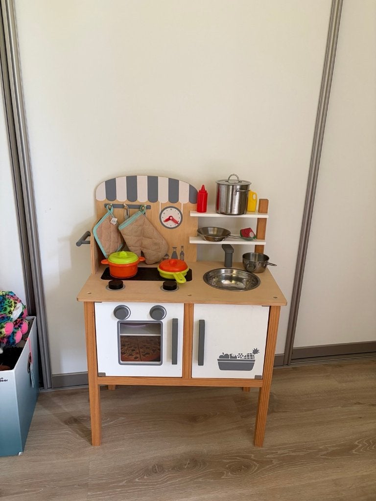 Houten speelkeuken met veel accessoires, Ophalen, Gebruikt, Hout, Speelkeuken