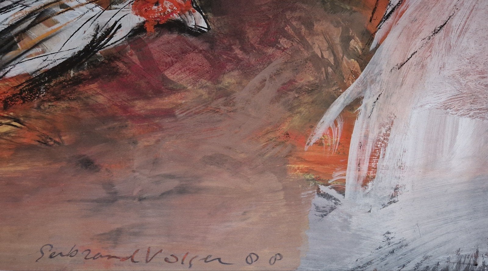 GERBRAND VOLGER 1988 ("VECHTHAAN ")Gemengde techniek, Ophalen