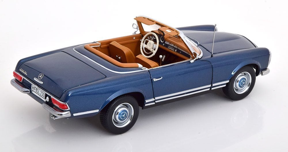 Mercedes-Benz 230 SL (W113) Pagode 1963 Softtop Blauw Norev, Hobby en Vrije tijd, Modelauto's | 1:18, Auto, Norev, Ophalen of Verzenden
