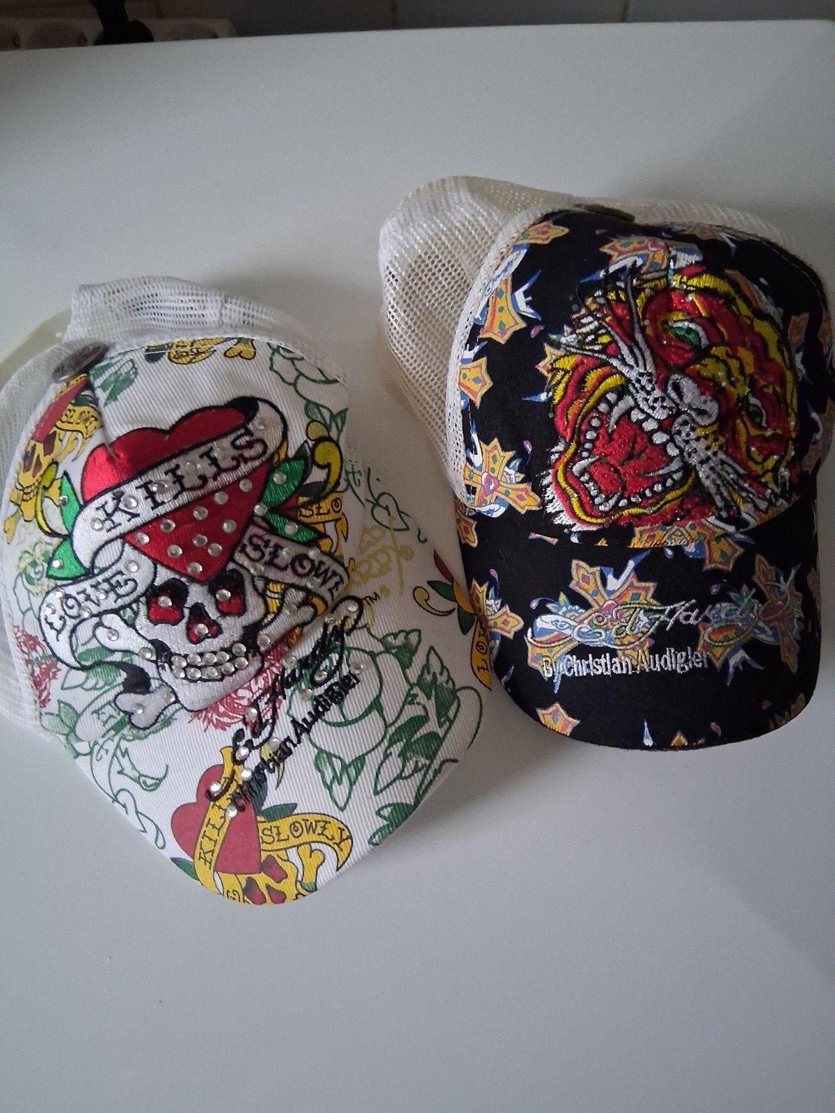 2 petten Ed Hardy zie foto's, Ophalen, Pet, Gedragen, Ed Hardy