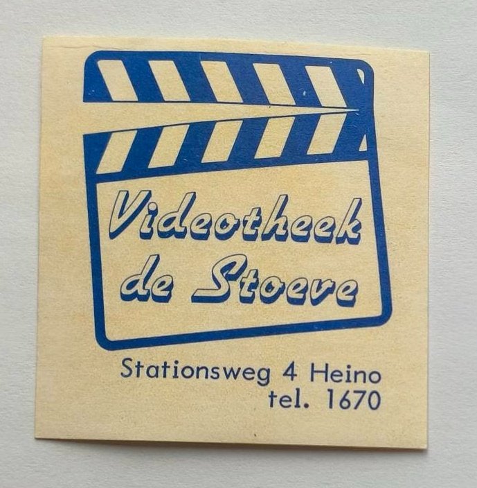 Sticker Videotheek de Stoeve Heino, Ophalen of Verzenden, Zo goed als nieuw, Bedrijf of Vereniging