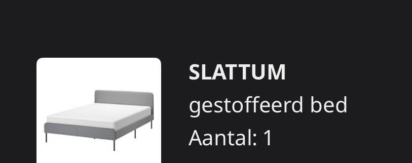 SLATTUM gestoffeerd bed - Grijs, Ophalen, Gebruikt, Tweepersoons, 200 cm