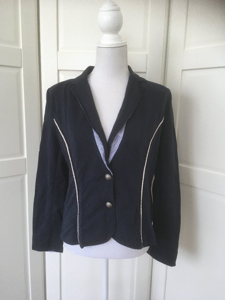 Anna van Toor marine blauw jersey colbert jasje, maat 42 L, Anna van Toor, Blauw, Maat 42/44 (L), Ophalen of Verzenden