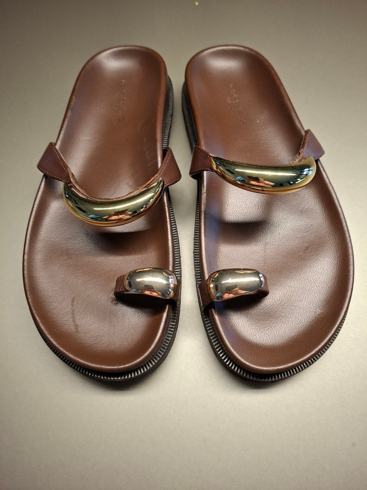Makris Bruine Leren Sandalen - Nieuw - maat 40, Bruin, Nieuw, Makris, Sandalen of Muiltjes