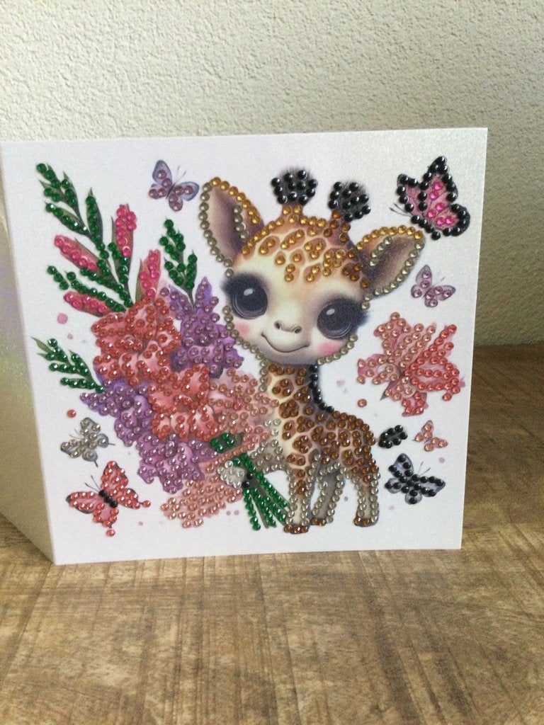 Diamond painting giraf wenskaart, Hobby en Vrije tijd, Kaarten | Zelfgemaakt, Ophalen of Verzenden, Zo goed als nieuw, Dieren