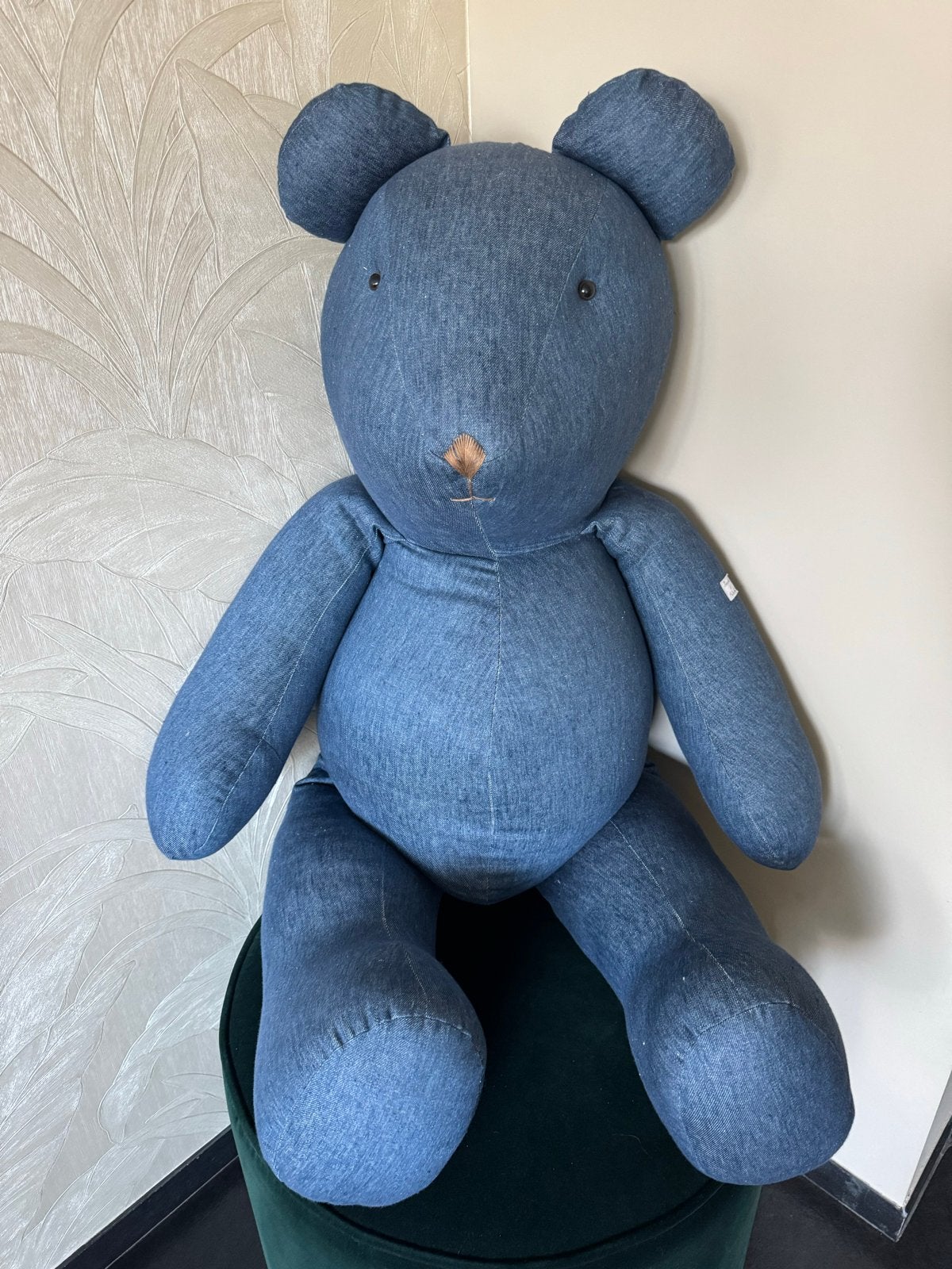 Grote denim teddybeer - Theophile & Patachou, Ophalen, Gebruikt, Overige merken, Beer