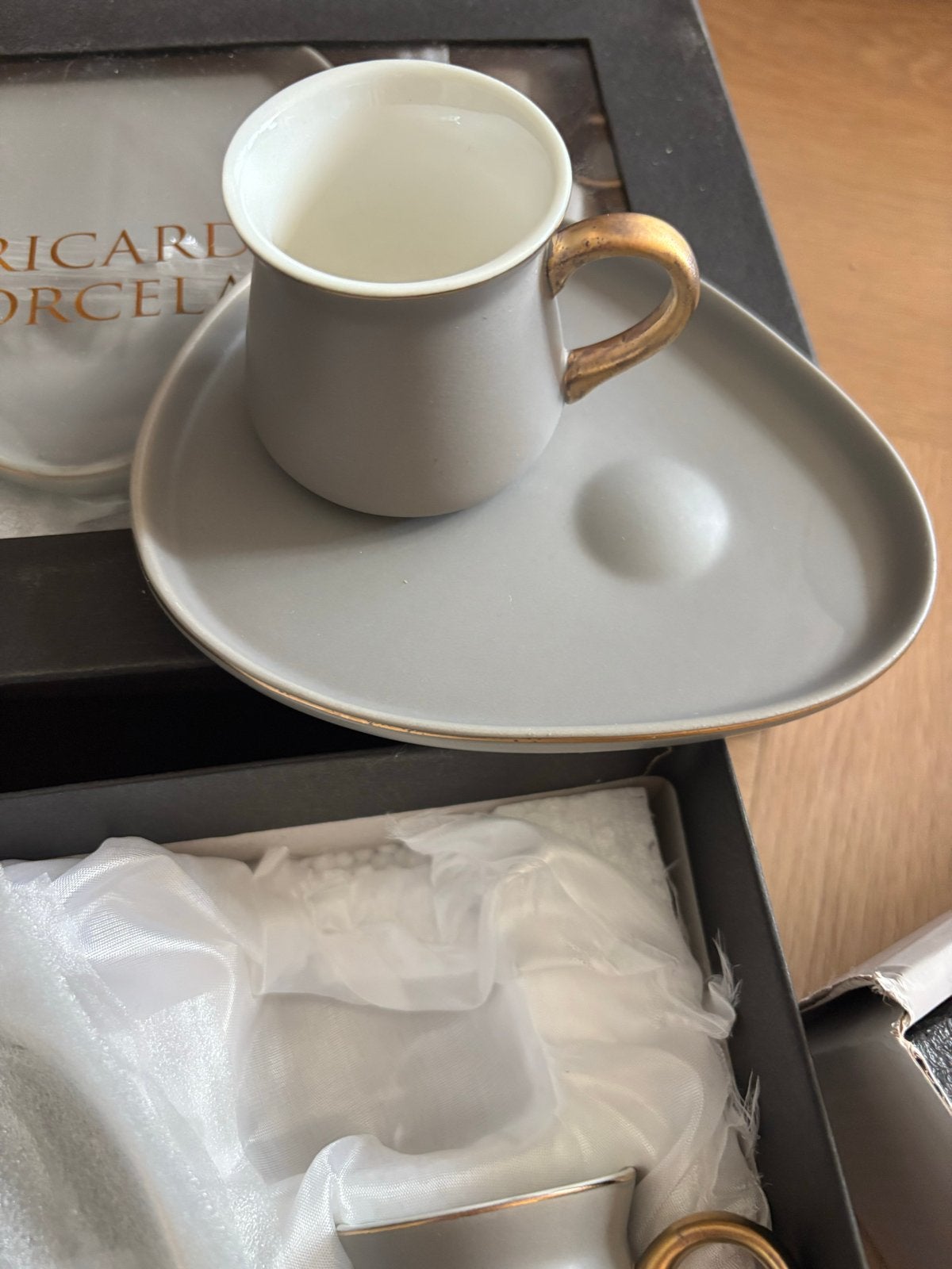 Espresso/Turkse koffiekopjes met schotels - Karaca/Bricard, Ophalen, Overige merken, Nieuw, Modern