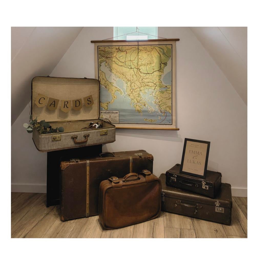 Oude vintage koffers te huur Bruiloft , Bruiloft decoratie, Ophalen, Geboorte of Huwelijk