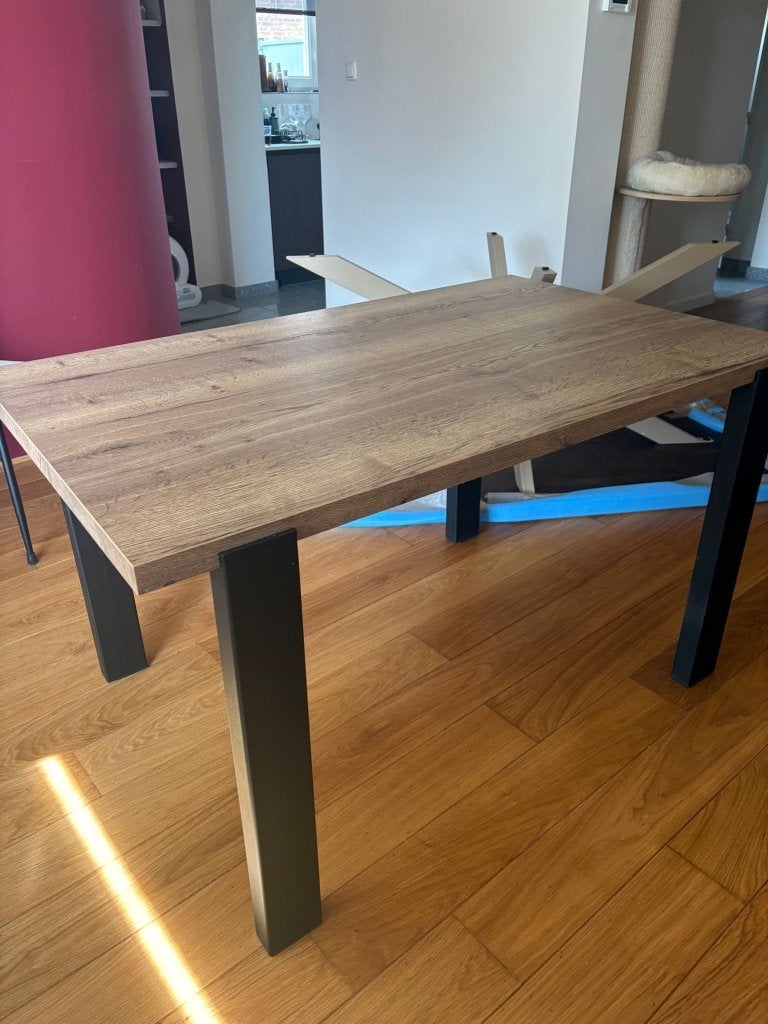 Eikenhouten eettafel, Huis en Inrichting, Ophalen, 100 tot 150 cm, 50 tot 100 cm, Zo goed als nieuw