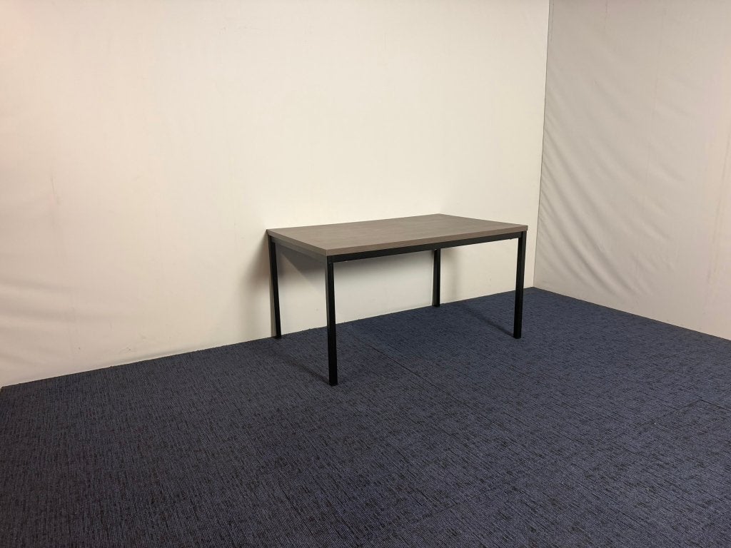 45 x Kantinetafel Vepa, antraciet eiken blad, 140 x 90 cm., Ophalen, Gebruikt, 100 tot 150 cm, 50 tot 100 cm